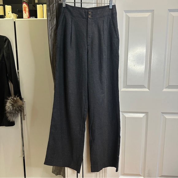 Marine Layer Charcoal Grey High Waisted Wide Leg Pants Sz. 4 neutral trouser - Picture 5 of 11